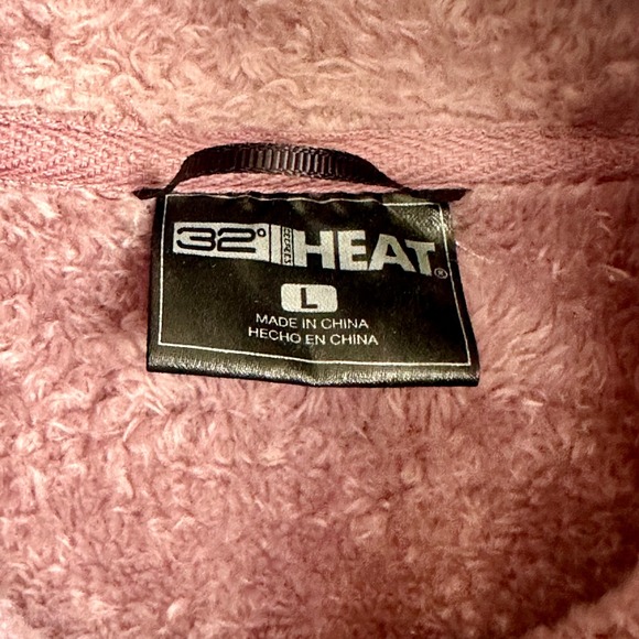 32 Degrees Mauve Purple Zip Up Fleece Sweatshirt Size Large Soft Fuzzy Pink - Picture 2 of 6